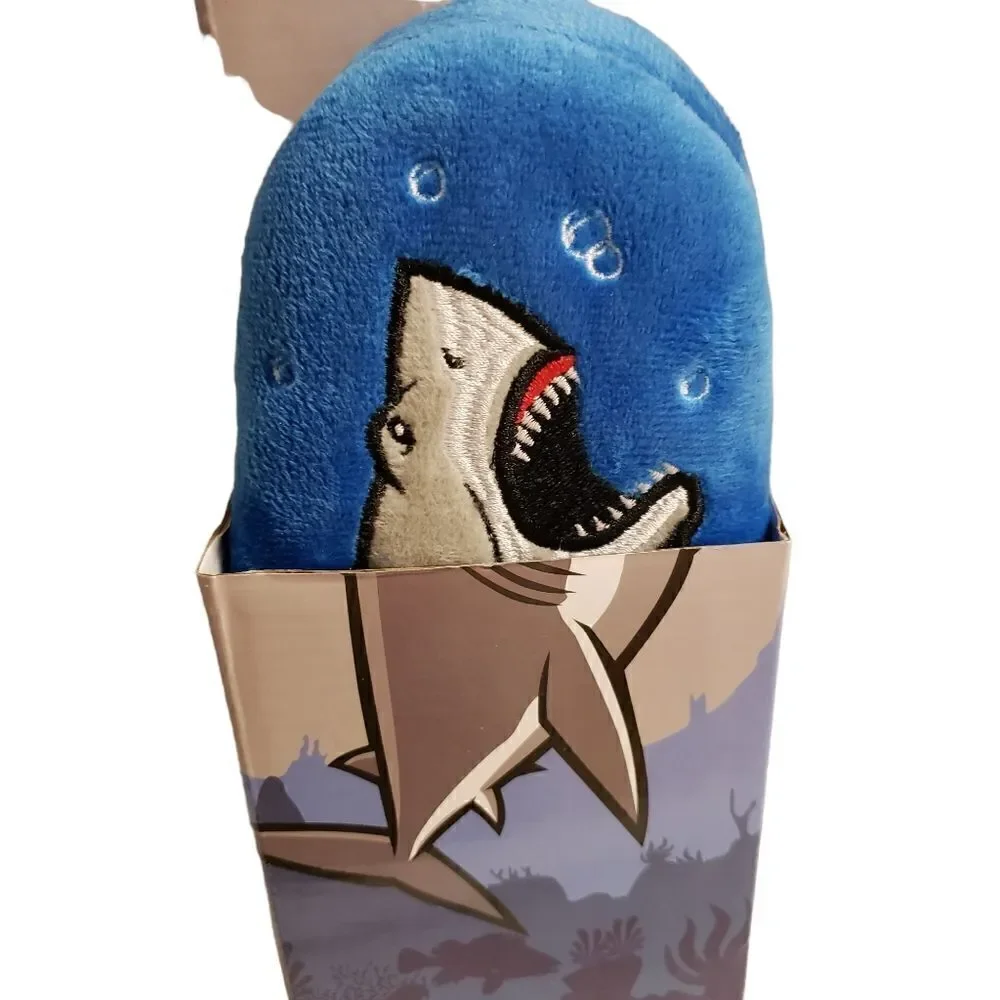 Zac & Evan Plush Shark Printed Boys Kids Slide Slipper Size 13/1